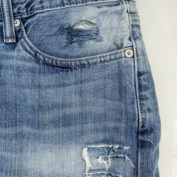 Levis Cut Off Distressed Blue Jean Denim Shorts Medium Wash size 33 - Picture 3 of 4